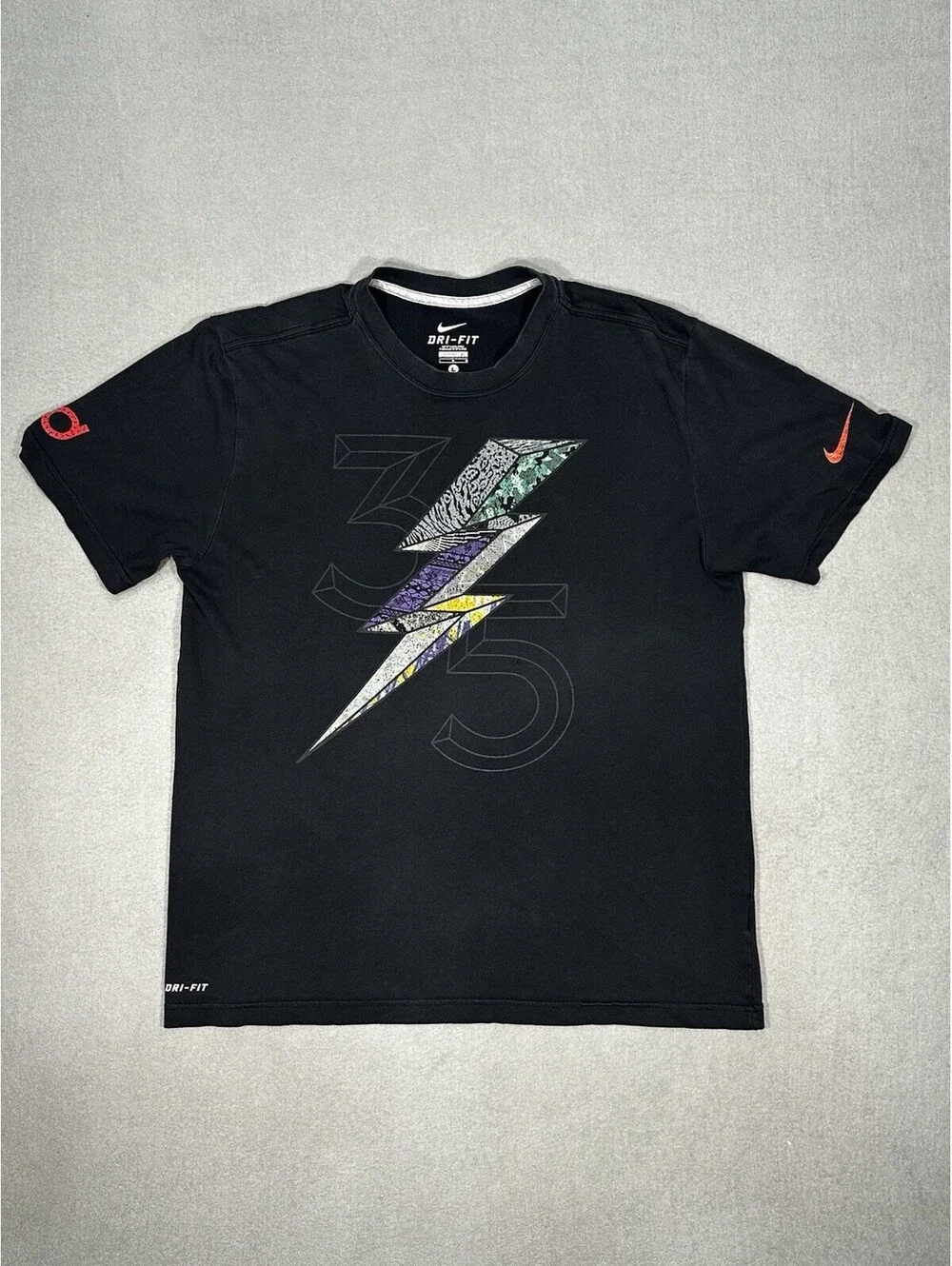 Nike Dri-FIT KD Kevin Durant 35 Lightning Graphic T-Shirt Black Men’s Size Large
